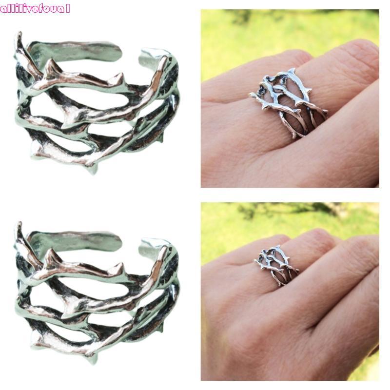 allilivefoua1 Oco Anéis Hip-Hop Punk Festa Jóias Ajustáveis Liga Para Homens