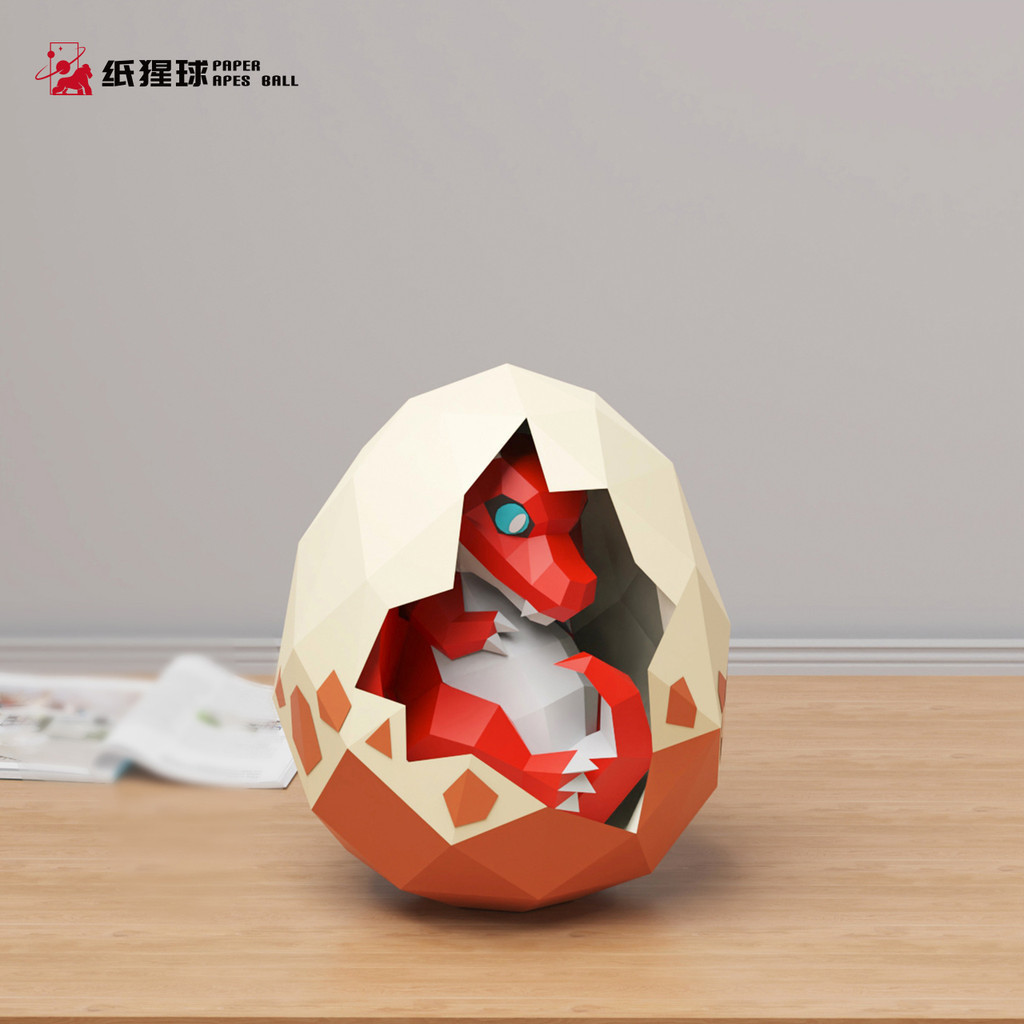 MOMO tridimensional molde De papel orangotango bola incubação jovem dragão arte De papel tridimensional Origami decoraçã