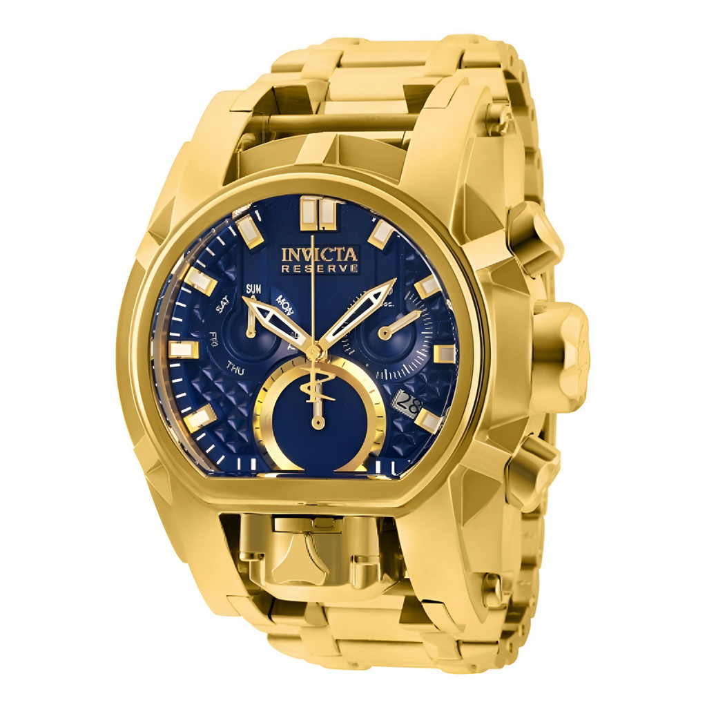 Relógio de pulso Invicta 25209 com corria de aço inoxidável cor ouro - fondo azul