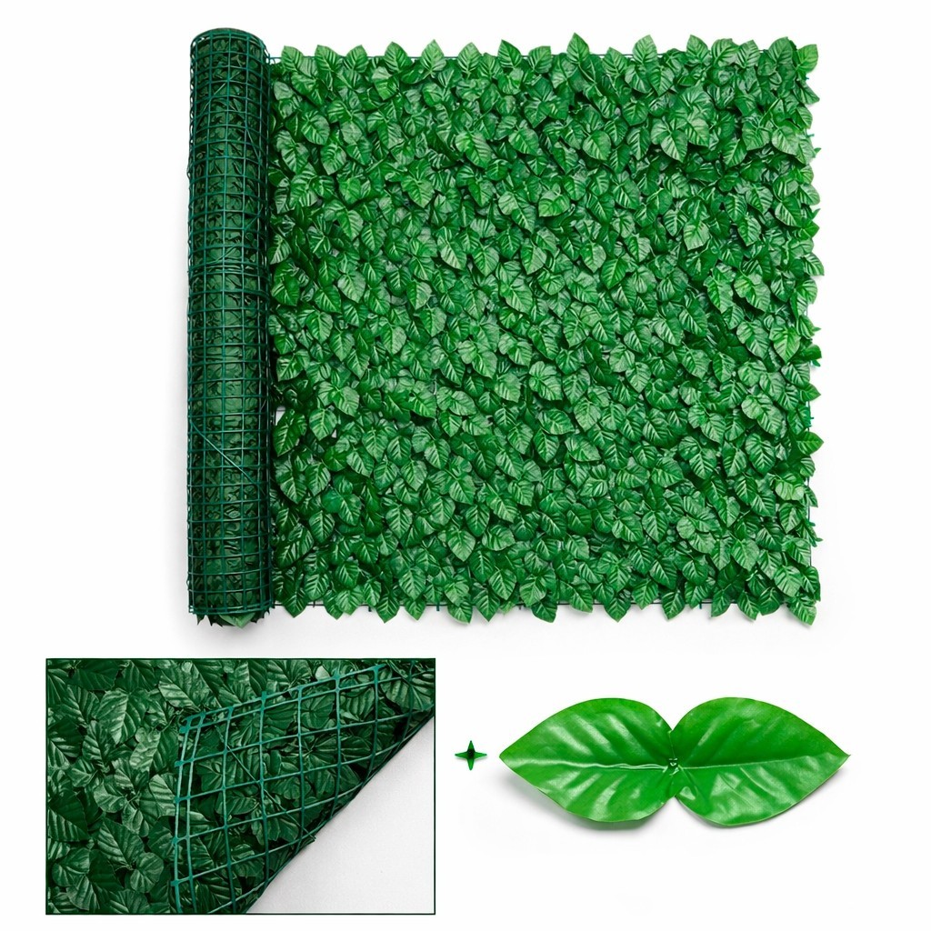 Muro Inglês Jardim artificial Vertical Painel de Hera Artificial Decorativo 2,00m x 50cm