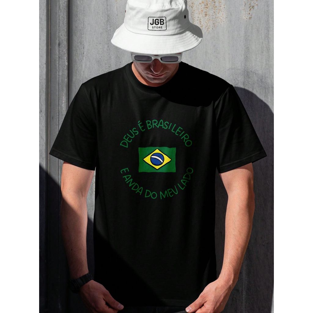 Camiseta Belchior Deus E Brasileiro 100% Algodão Unissex Camisa Plus Size Copa Mundo
