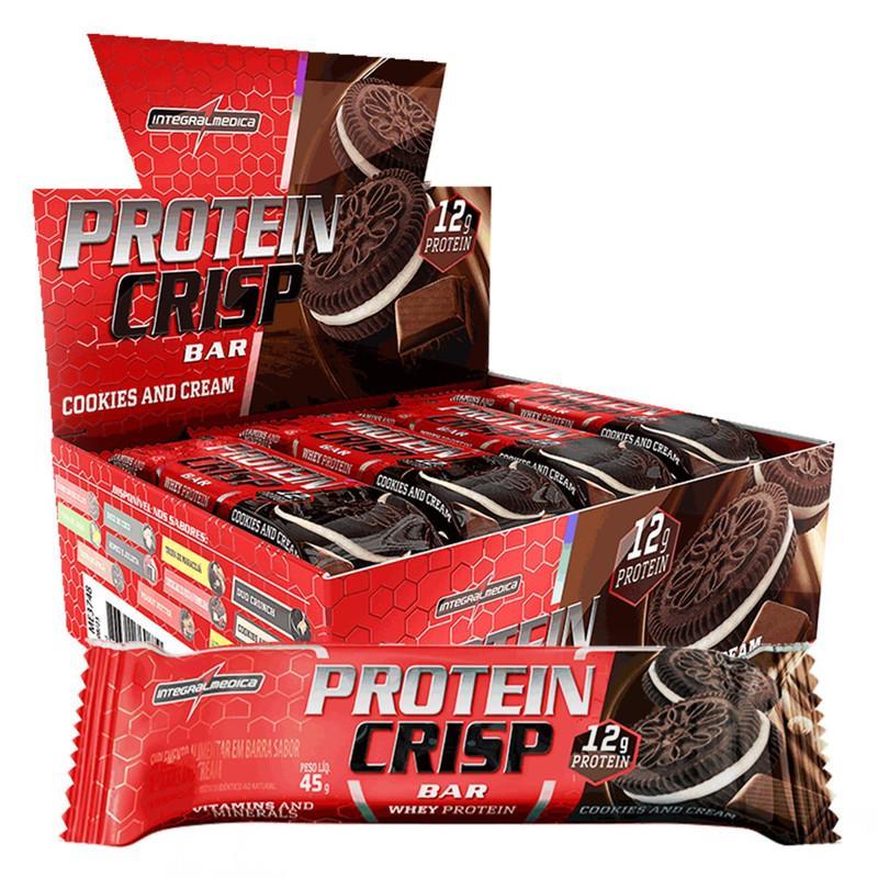 Barra de Proteína Whey Crisp Bar 12un Integralmedica - Proteína de Qualidade, Baixa Caloria e Muito Sabor