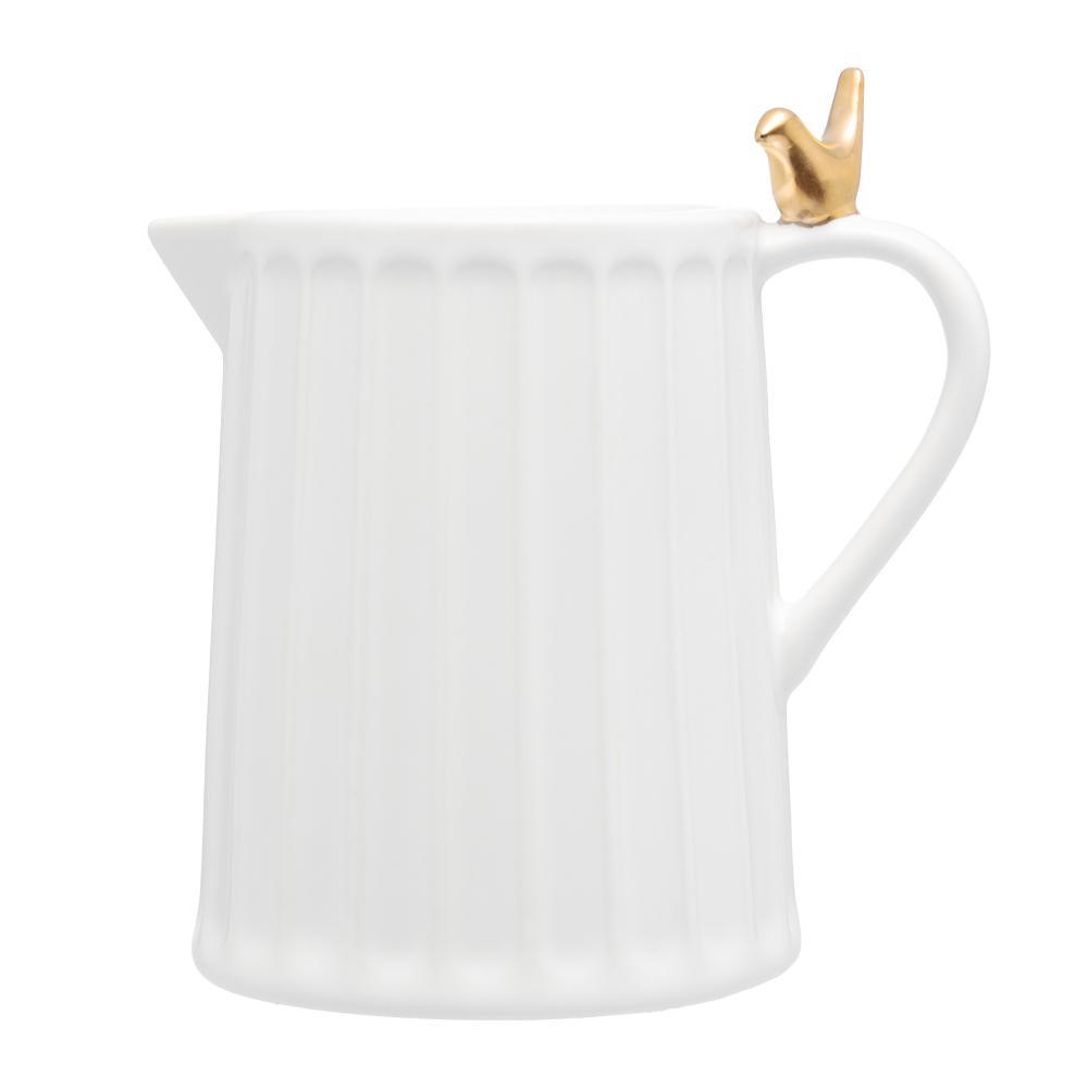 Leiteira Wolff Colibri de Cerâmica Branca 220ml em Oferta na Shopee