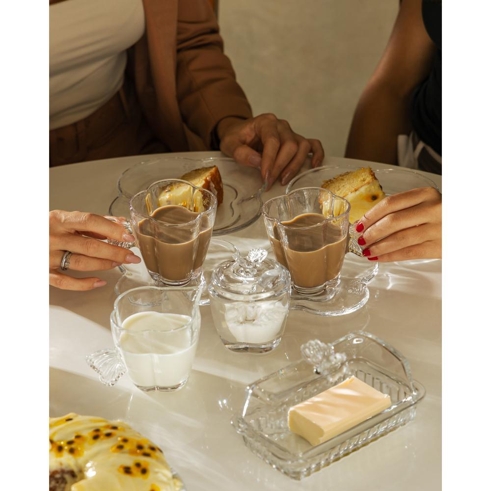 Leiteira Wolff Butterfly de Vidro 230ml em Oferta na Shopee