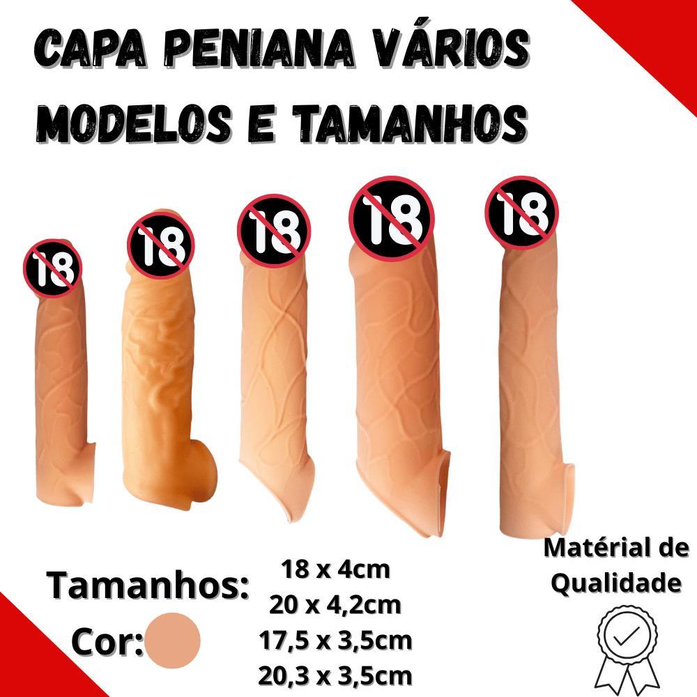 Capa Extensor Peniana Silicone Realista Vários Modelos e Tamanhos Escolha Ideal Confortável
