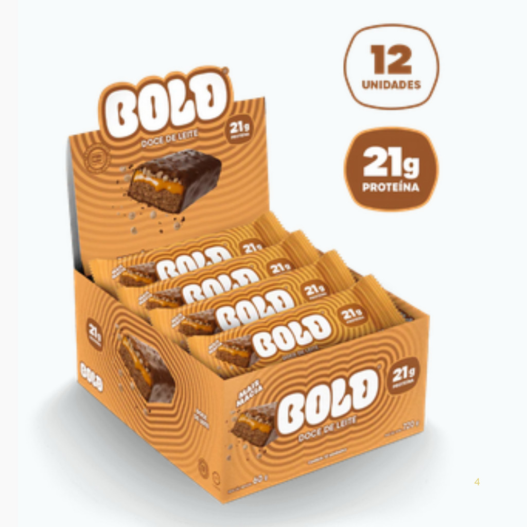Barra De Proteína Doce De Leite Bold Com 12 Unidades De 60g em Oferta na Shopee