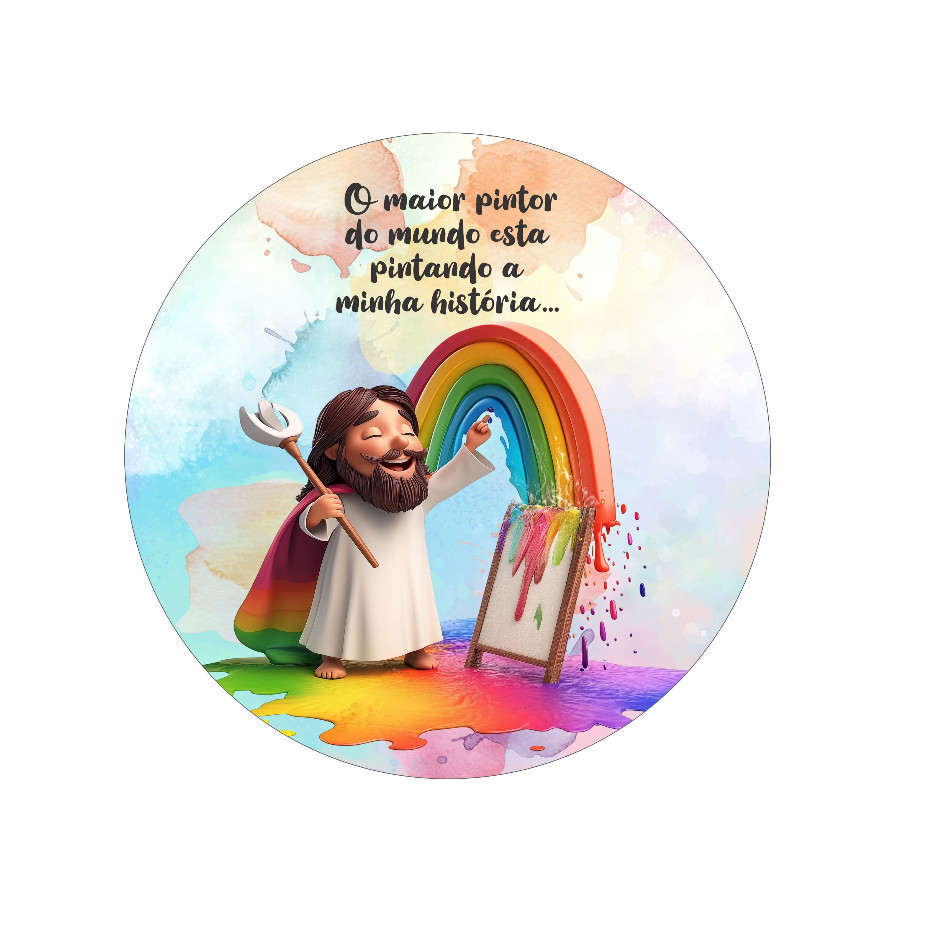 Capa De Tecido Para Painel Redondo 1,50m Decoração Tema Jesus o Maior Pintor Do Mundo Festa Infantil em Oferta na Shopee