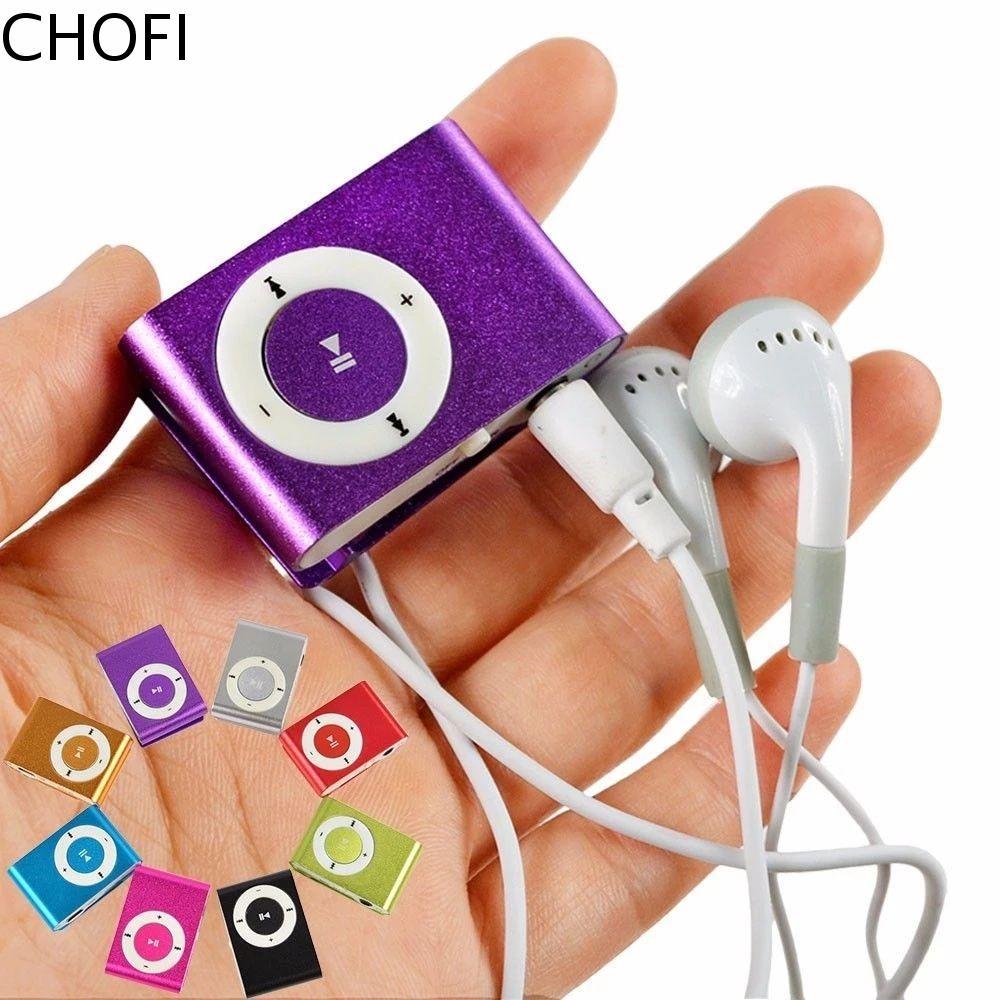 CHOFI MP3 Player Mini Media À Prova D'água Walkman Metal Mirror Music