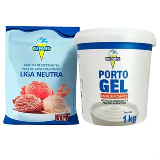 Kit Sorvete – Liga Neutra 1kg + Porto Gel 1kg Du Porto – Espessante e Emulsificante em Oferta na Shopee