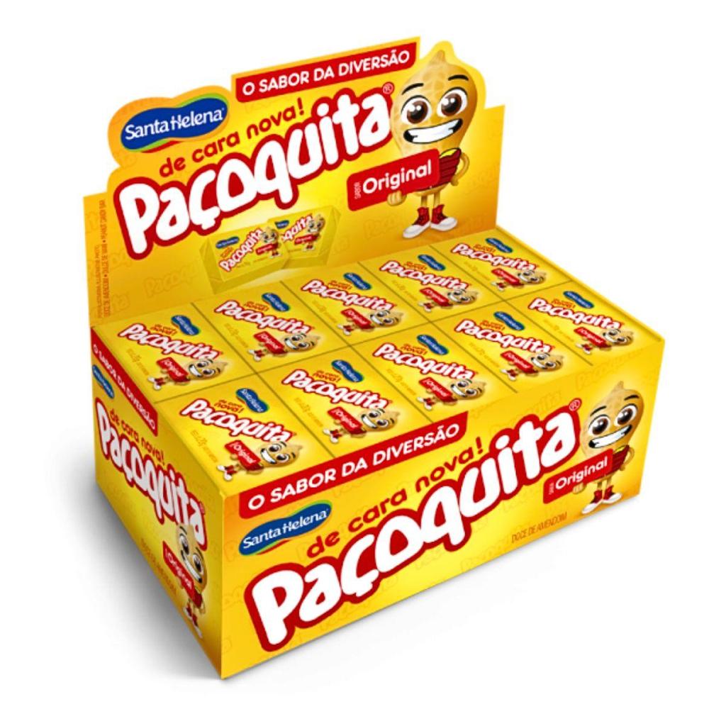 Paçoquita Quadrada Embalada Caixa de 1kg com 50un