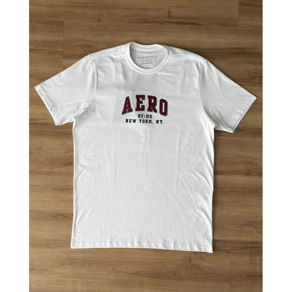 Camiseta Aeropostale Malha Peletizada Branca