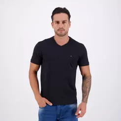 Camiseta Aramis Básica Gola V Preta