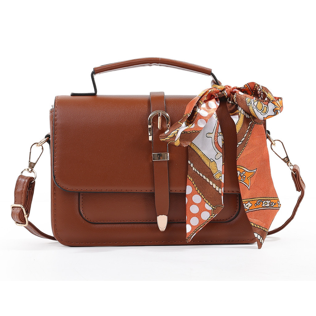 Bolsa transversal feminina, com lenço, bolsa de ombro, bolsa feminina de tamanho médio com alça de ombro