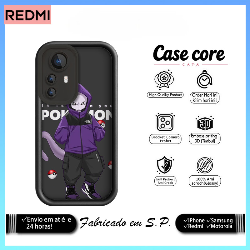Mewtwo Edição Limitada " POKEMON " Para Xiaomi Redmi Note13 12 11 9 10 10C 14C Pro plus Poco Capa De Telefone Protetora