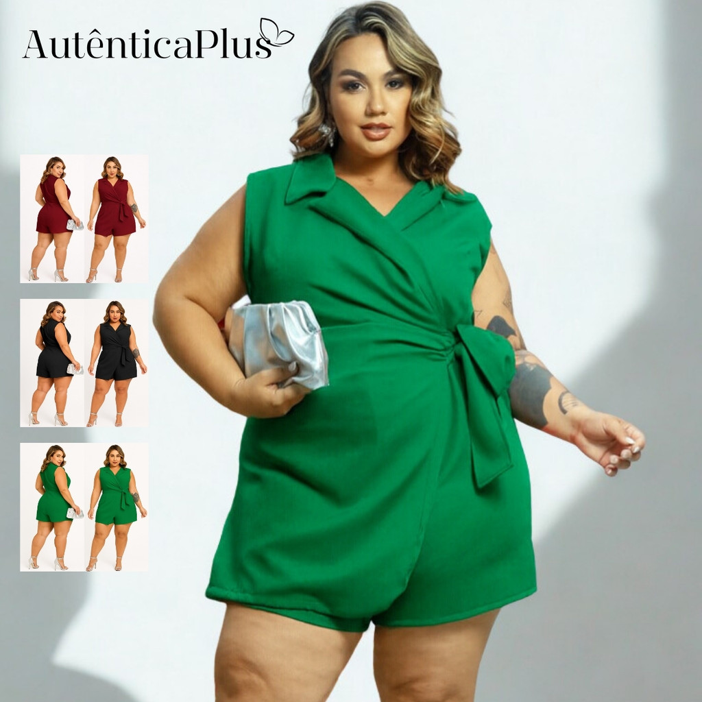 Macaquinho Feminino Social Curto Acinturado Elegante Festa Confraternização em Oferta na Shopee