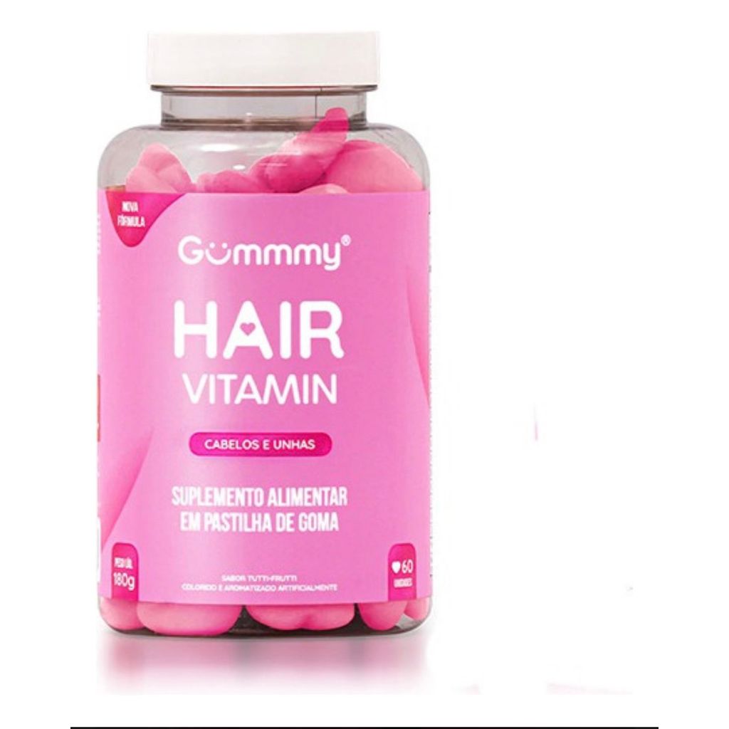 KIT 2 Gummy Hair Vitamin Tutti Frutti 180g Cabelos Unhas Pele