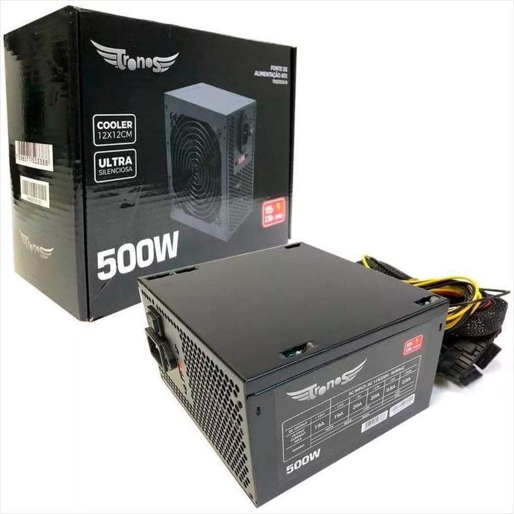 Fonte 500W Tronos TRS/5330-B - ATX - Bivolt em Oferta na Shopee