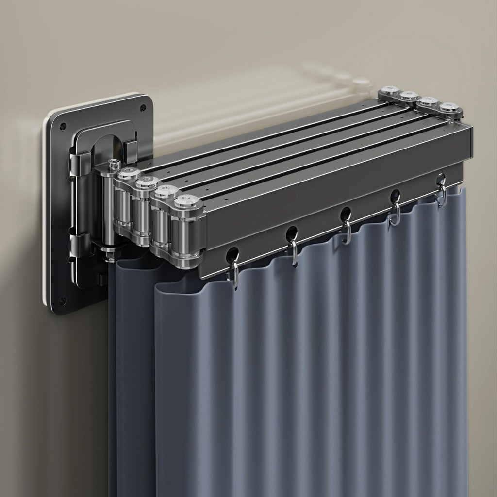 42741 Divisória de Banheiro Dobrável · Sem Perfuração, Impermeável, Separação Úmida e Seca |     Cortina de Chuveiro com