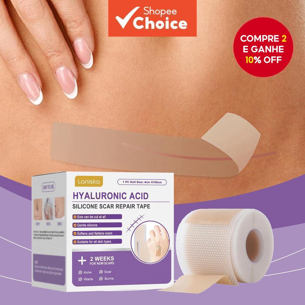  Fita de Reparo de Microagulhas de Ácido Hialurônico Nano, Fita de Silicone para Cicatrizes, Fita de Silicone