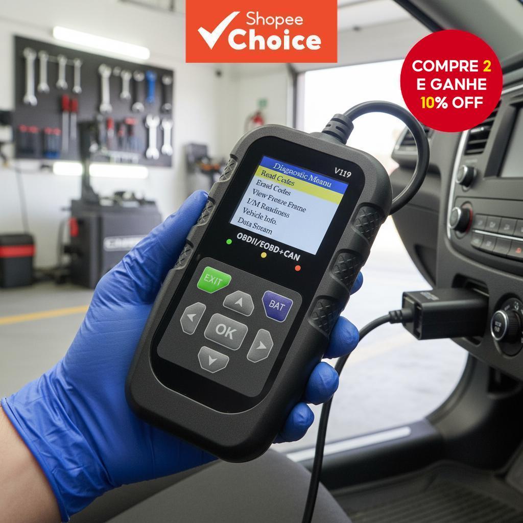 Ferramenta de Scanner Automotivo OBD2, Detector de Falhas do Motor, Testador de Tensão do Carro, Leitor Diagnóstico de