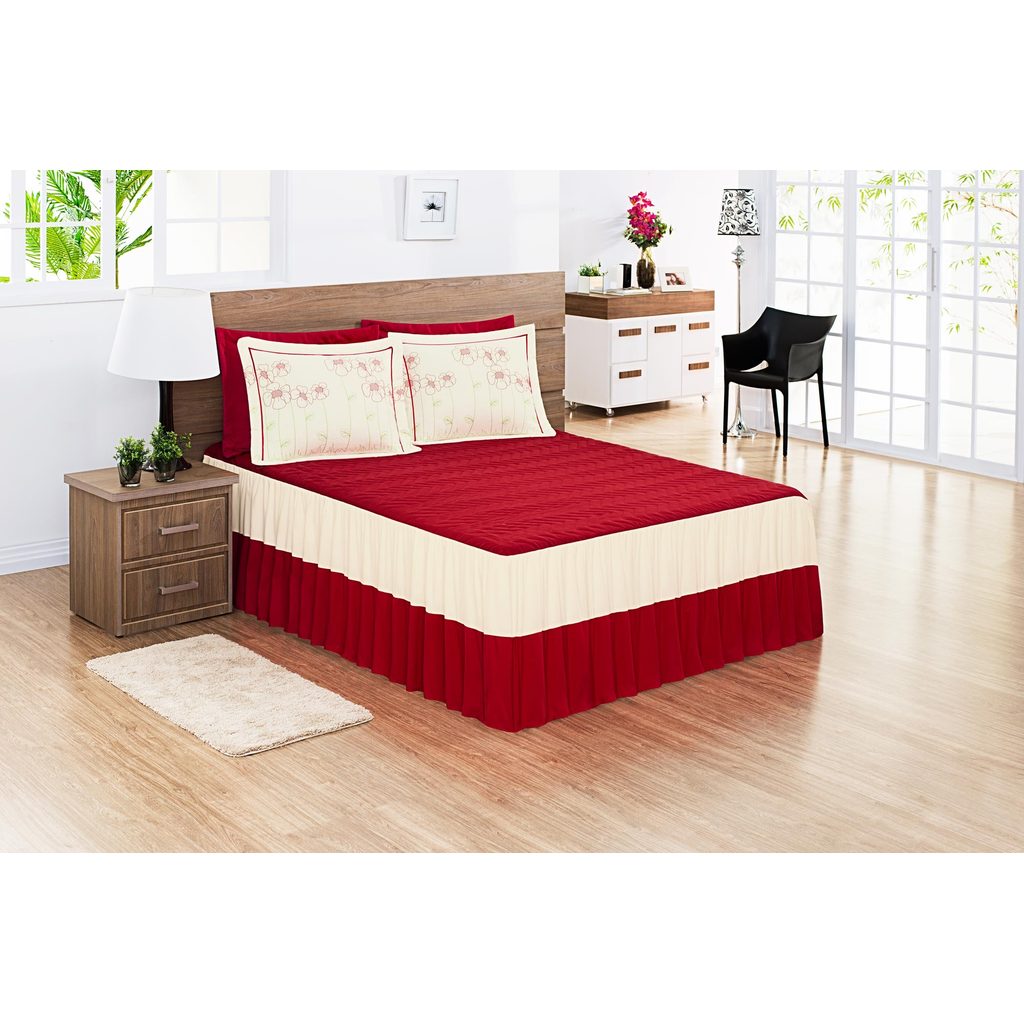 Kit Colcha Cobre Leito Casal Queen Barbara 3 Peças