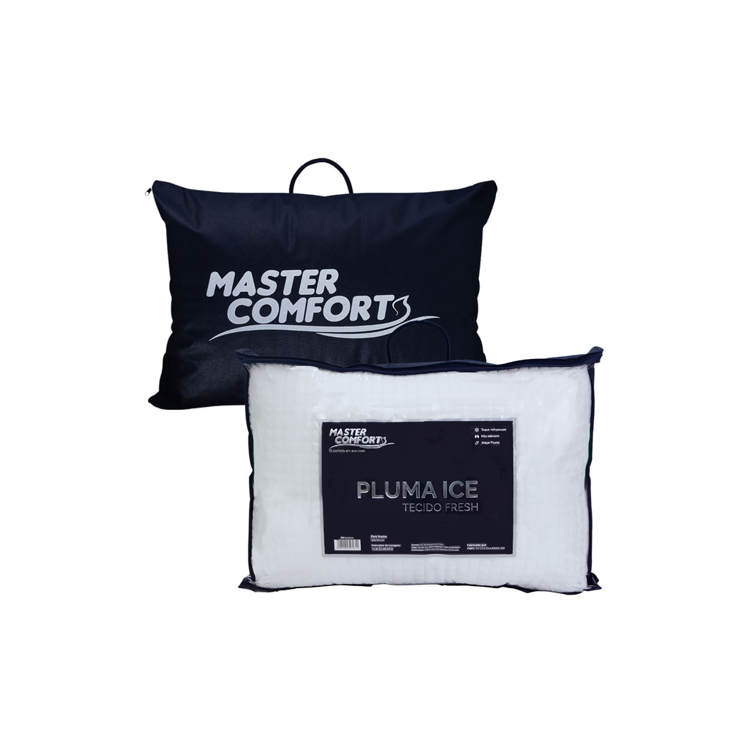 Kit de 3 Travesseiros Fibra Pluma Ice 70x50 Master Comfort