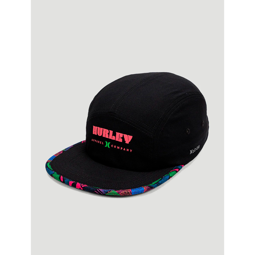 Boné Five Panel Hurley Original Aba Flexivel Noise Preto