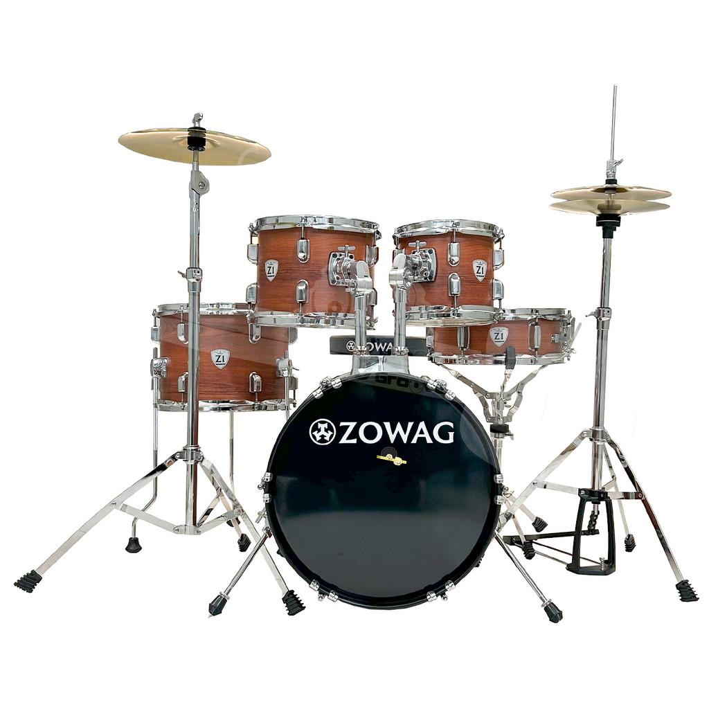 Bateria Zowag Z1 Junior Series Dark Wood Com Bumbo 16 COMPLETA com Pratos