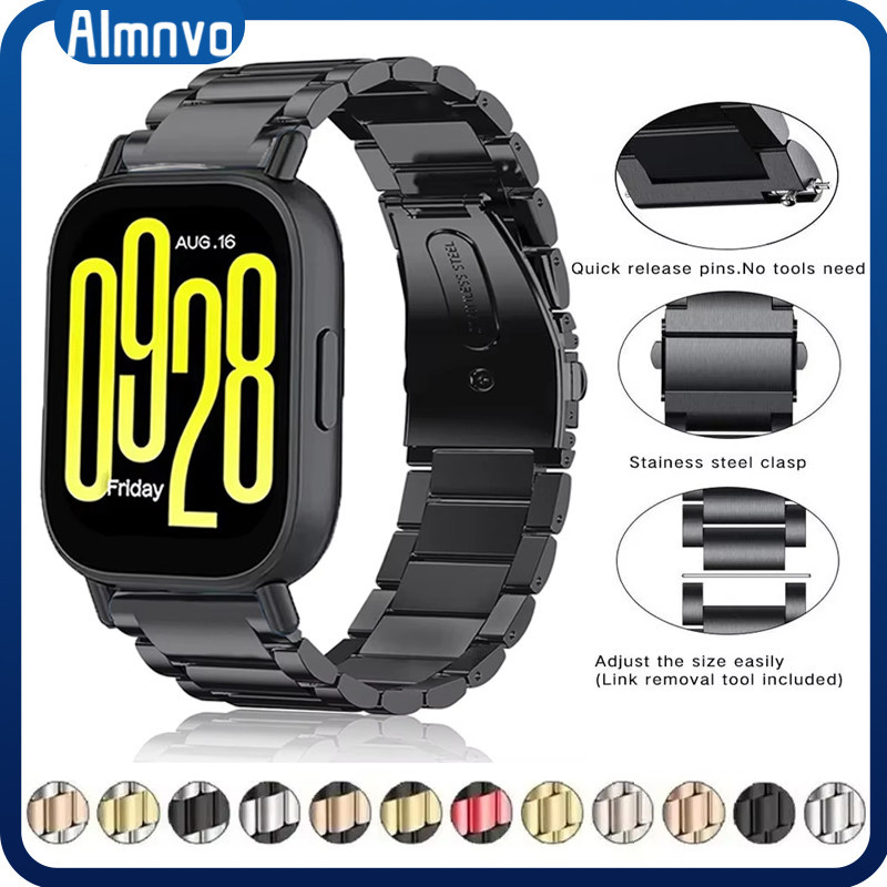 Pulseira Strap Aço Para Relógio Smartwatch Redmi Watch 5 Active/Lite/Samsung Galaxy Watch/Amazfit Bip 6 5/Huawei/Garmin