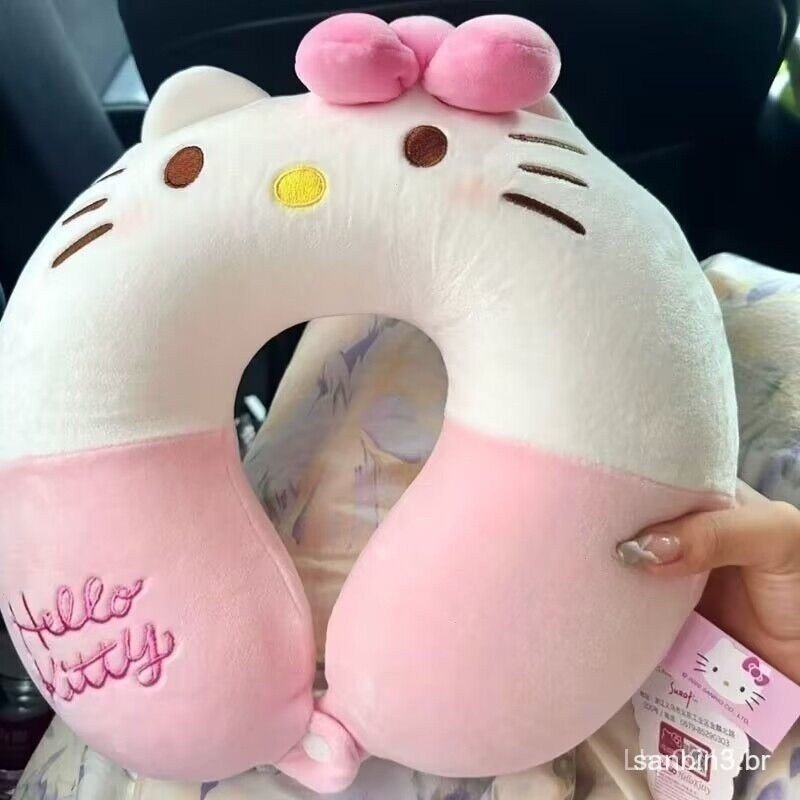 Almofada De Cabeça Sanrio Hello Kitty U-Pompompurin Kuromi Pochacco Viagem Com O Coração De Uma Linda Garota Na Praia JW
