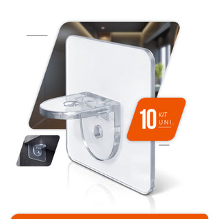 Kit 4/10/20 peças Suporte Reforçado Adesivo Prateleira Transparente Mão Francesa Cantonei…