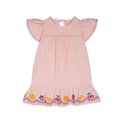 Vestido Manga Curta Tricoline Menina Marisol