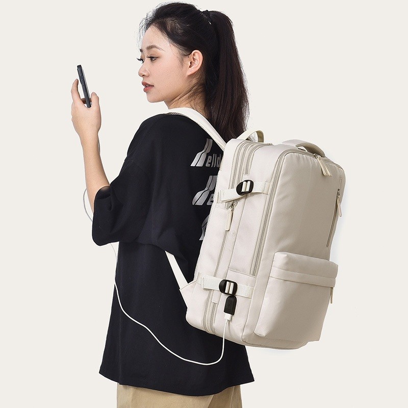 mochila feminina oxford grande reforçada mochila expansível para notebook trabalho viagem unissex