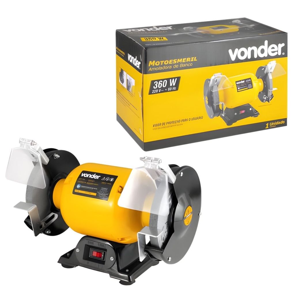 Moto Esmeril Vonder Eletrico 6 Polegadas 360W 220V Profissional de Bancada