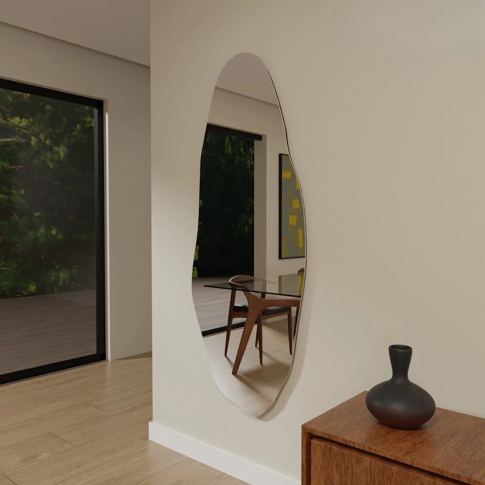 Espelho Orgânico Decorativo Lançamento Lapidado Salão Quarto Banheiro Sala Luxo -Br