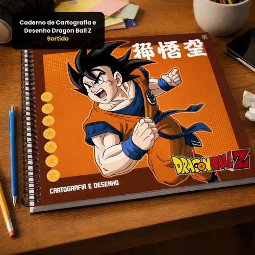 Caderno Desenho Cartografia Dragon Ball Z Sortido Estilo Artístico Papel Liso Criativo
