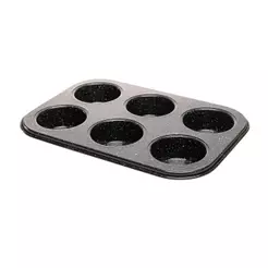 Forma para 6 Cupcakes Antiaderente Lyor de Aço Preta