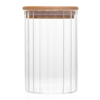 Porta Mantimento Wolff Tampa Bambu Canelado 300ml Vidro Boro