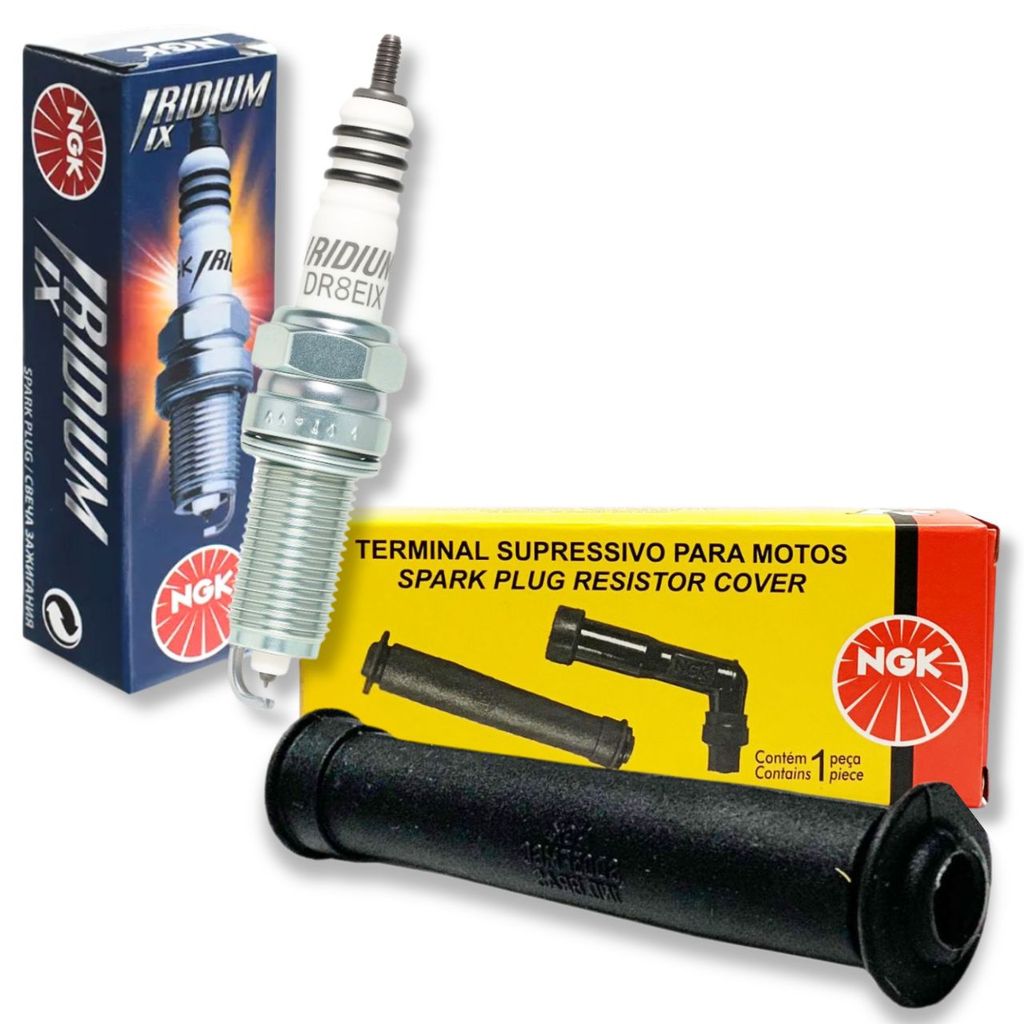 Vela Iridium e Cachimbo Xre 300 / Cb 300 Até 2012 Ngk em Oferta na Shopee