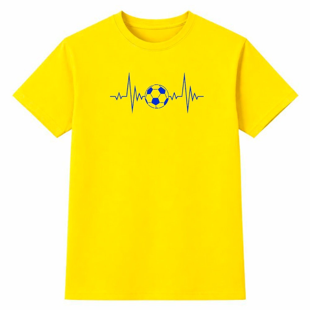 Camiseta Feminina 100% Algodão Camisa Batimento Cardíaco Futebol Brasil Copa do Mundo Torcida 