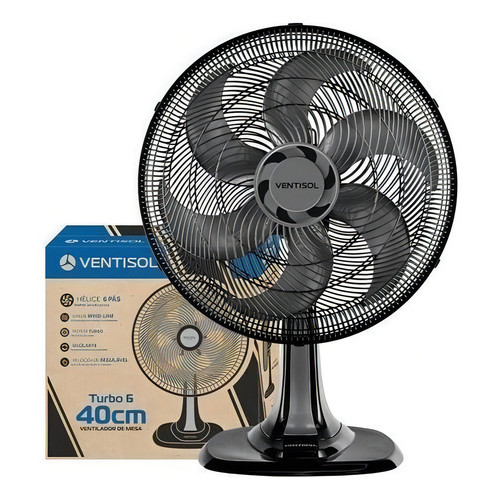 Melhor Ventilador De Mesa Turbo Preto 6p 40cm Ventisol 40 Cm Preto 127v Plástico 6