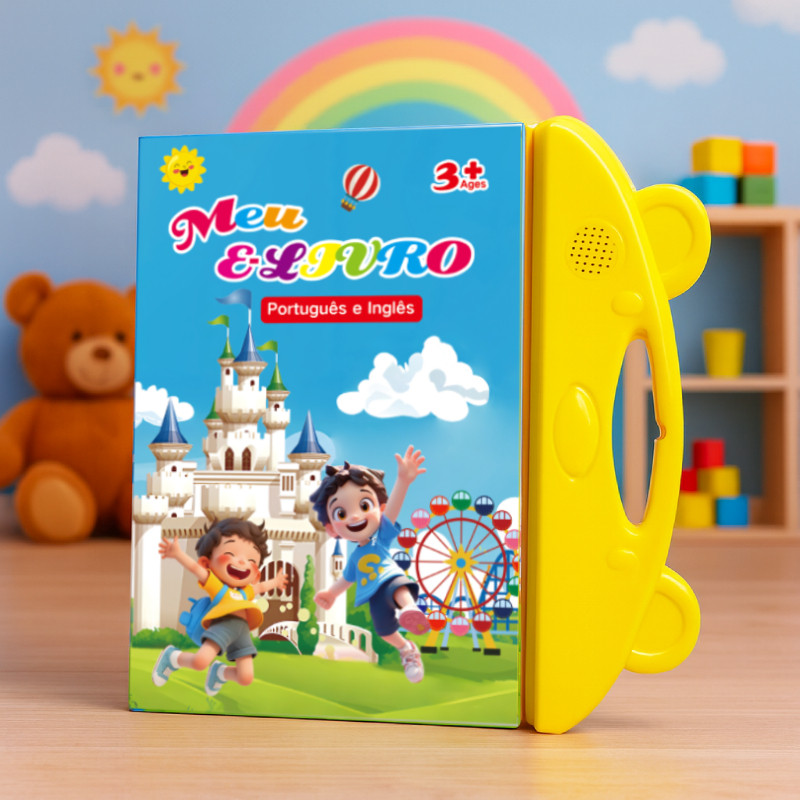 Livro Infantil com Som e Toque Educativo Português Inglês Multitemas
