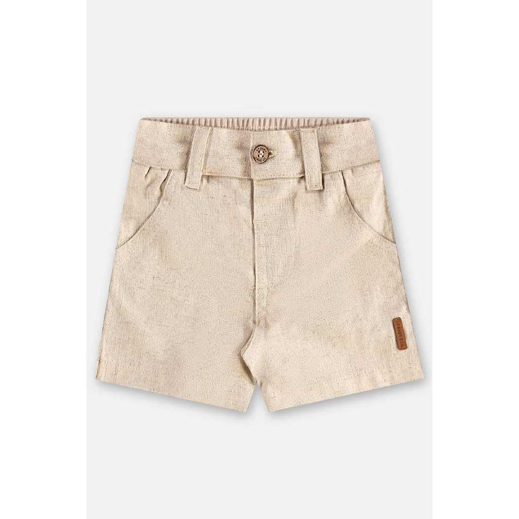 Bermuda em Linho para Bebê Menino Up Baby em Oferta na Shopee