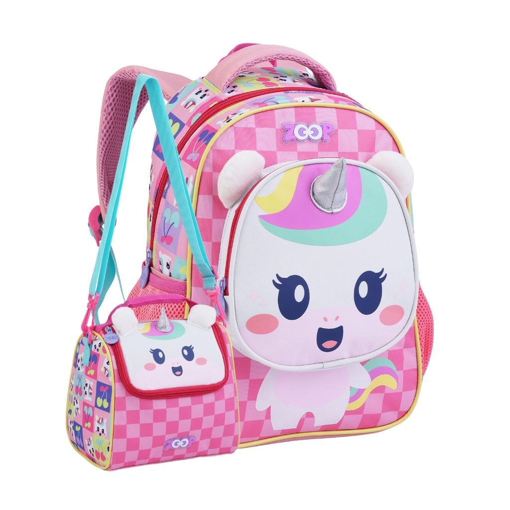 Kit Mochila Costas Creche Zoop Bichinhos Passeio E Lancheira