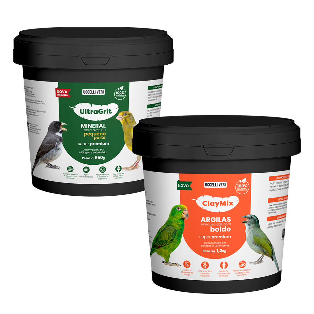 KIT 1 Clay Mix - 1,2kg e 1 Ultra Grit Pequeno Porte 950g