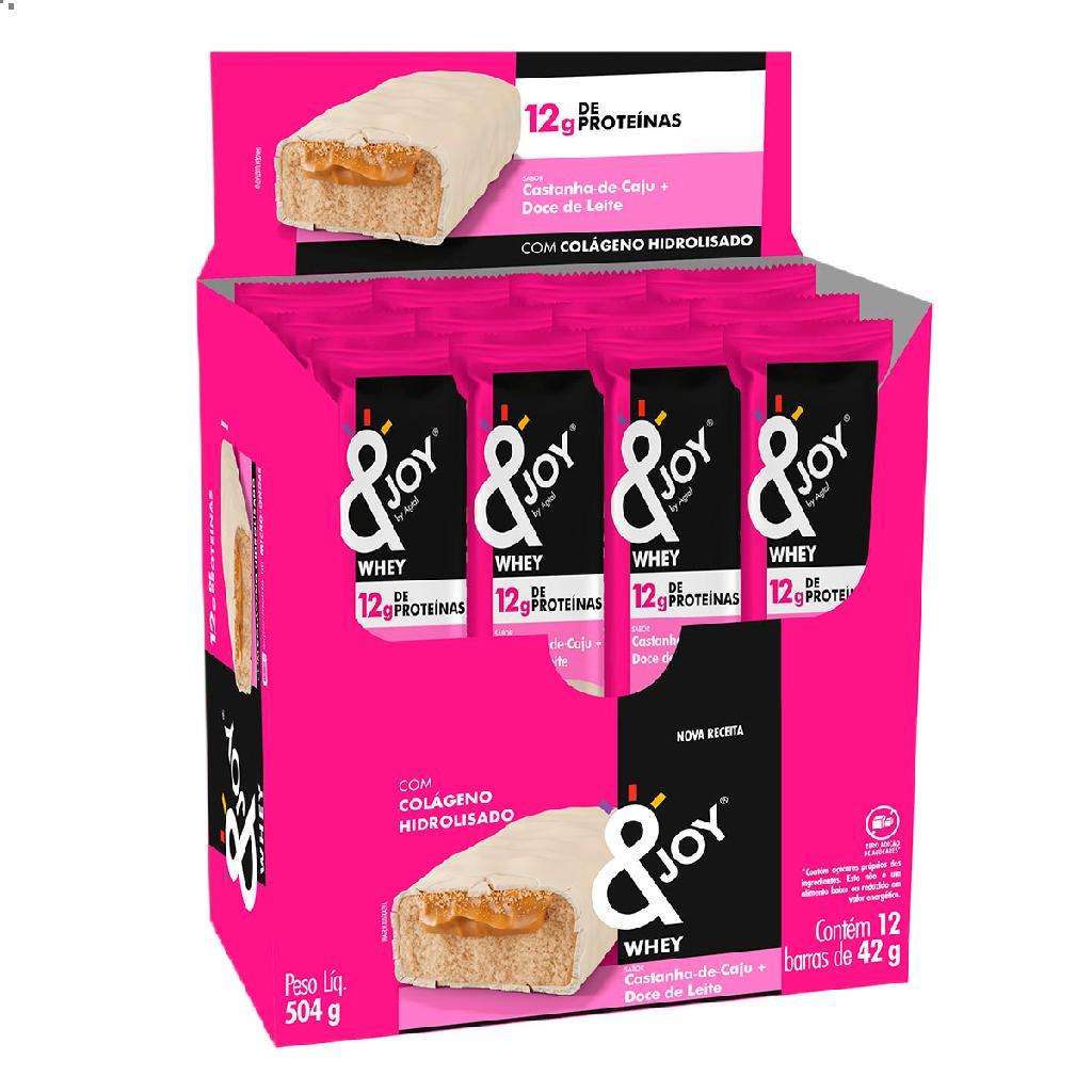 Barra de proteína ejoy whey castanha de caju e doce de leite 42g display 12un