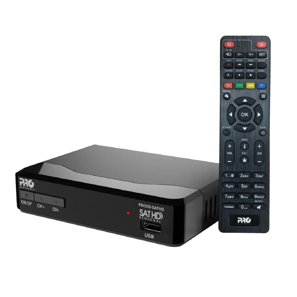 Receptor Digital Proeletronic Full HD Nova Parabólica Sat Hd Regional Compatível Receptor Bedin