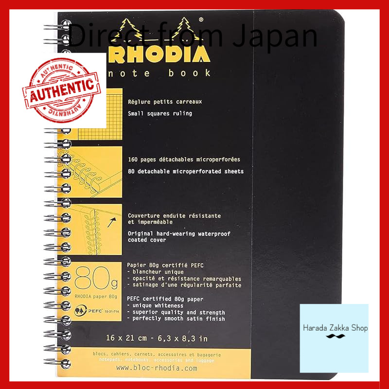 Online Double Ring Notebook A5 Classic Graph Paper Black cf193429[Direct from Japan]