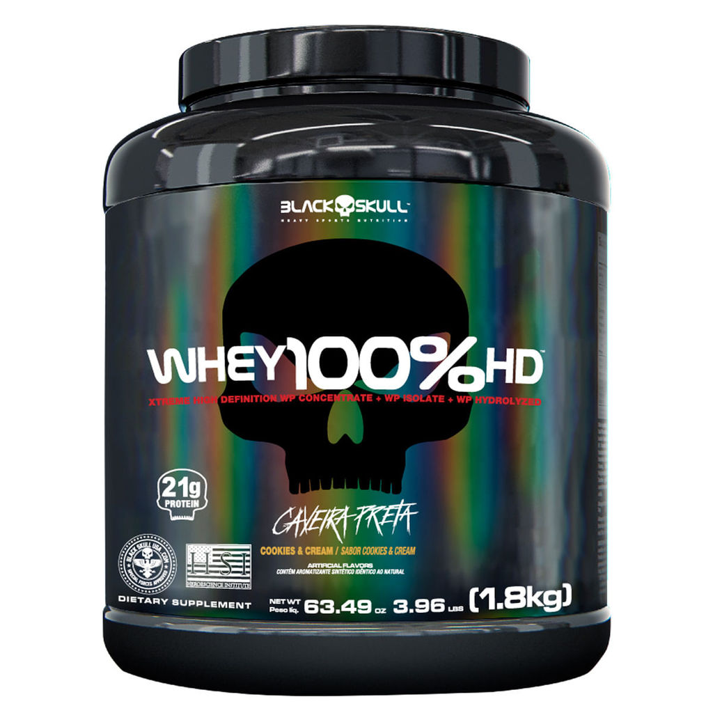 Whey 100% HD (WPC, WPI E WPH) - 1,8kg - Black Skull em Oferta na Shopee