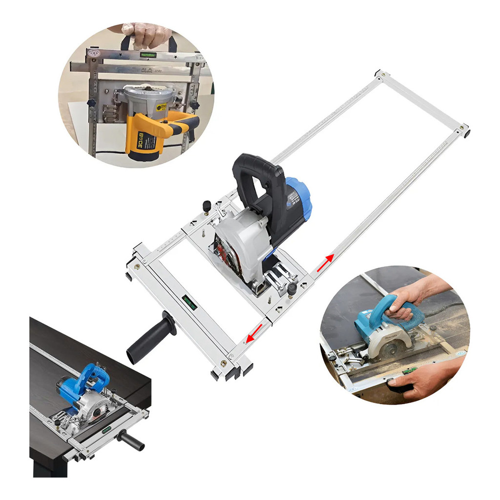 [PRONTA ENTREGA] Guia De Corte Reto Em METAL P/ Serra Circular Com Nivel Integrado 4-5" em Oferta na Shopee